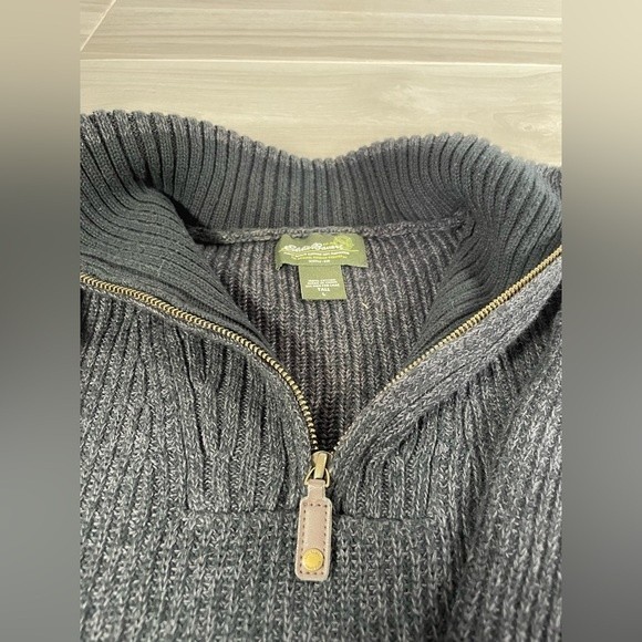 Eddie Bauer Other - EDDIE BAUER Classic 1/4 Zip Blue Sweater TALL Size L Large 100% Cotton
